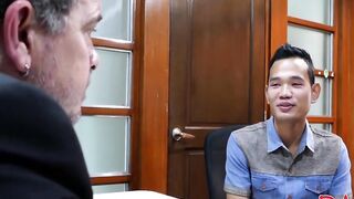Sexy cute Asian Joshua will give his horny ass for job