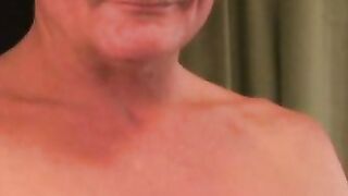 Muscular mature plumber stroking his stiff fat cock