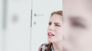 Redhead slut ass slammed and jizzed on by big black cock