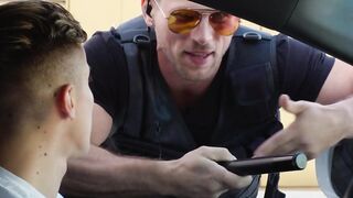 Twink fucked by the officer to be released