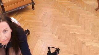 Classy British woman sucking and fucking POV dick