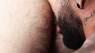 Inked jock drilled his massive cock on pervy stud deep hole