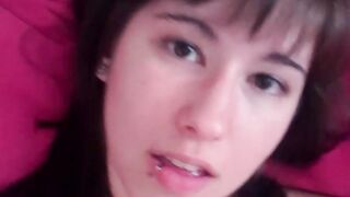 Tantalizing babe shows how horny she is by toying her pussy