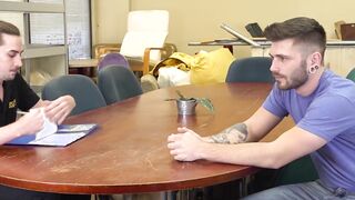 Jack Hunter strokes his dick while banged by Tyler Castle