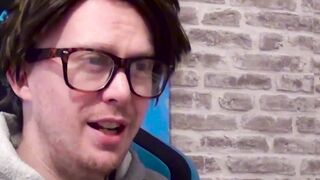 Busty redhead Lucy Lane sucking cock at nerd casting