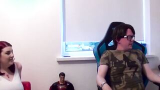 Busty redhead Lucy Lane sucking cock at nerd casting