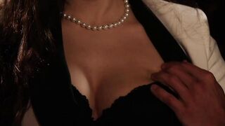 Classy stunner sharing two big dicks in erotic threesome