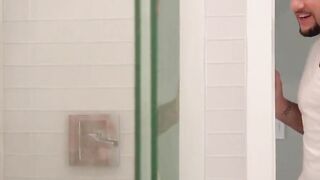gorgeous brunette forgets house key