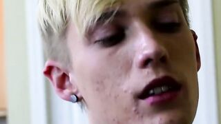 Horny twink Nick Simpson enjoying wanking his lovely dick