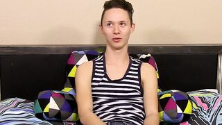 Adorable slim twink Seth Cane enjoys playing with his ass