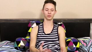 Adorable slim twink Seth Cane enjoys playing with his ass