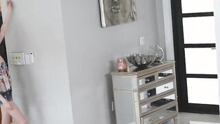tiny teen climbs a tall man's big cock