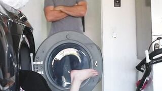 tiny teen climbs a tall man's big cock