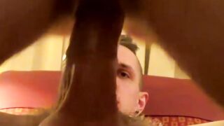 Cute FTM twink sucks and rides a big young cock