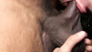 Gay pervert sucks on black hunks interracial big dick