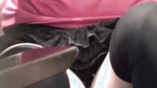 Japan babes spread their legs up for voyeur to see