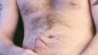 Vintage gay hairy cock shoots jizz after blowjob