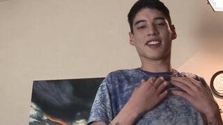 Twink takes fat prick up his hairy rear missionary style