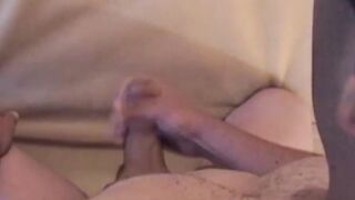 Playful amateur vigorously jerks off into massive cumshot