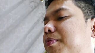 Asian twinkie sucks little toes before riding big dick