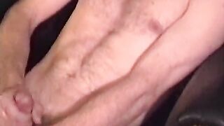 Horny construction worker grabs and strokes his giant prick
