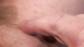 Finger fucked mature guy likes playing with his big dick