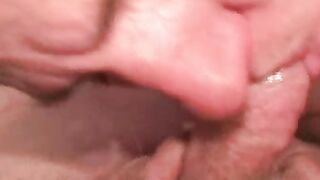 Finger fucked mature guy likes playing with his big dick