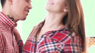 Gorgeous teen sucks and anally receives big cock