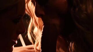 Two blondes have passionate sex together in FFM threeway
