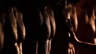 Lustful woman picks out two cocks to fuck her in the dark