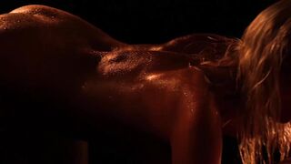 Lustful woman picks out two cocks to fuck her in the dark