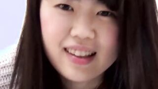 Asian cutie lifts her skirt up to show how she pees