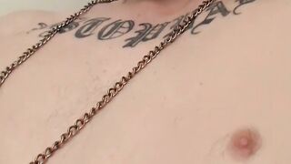 Inked troublemaker is eager to wank his raging big dick