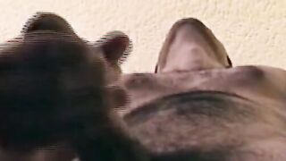 Hairy young guy tugs raging dick and cums all over the place