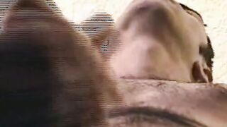 Hairy young guy tugs raging dick and cums all over the place