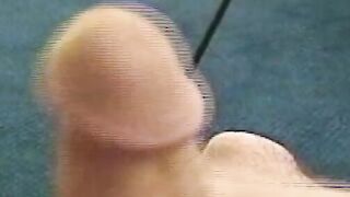 Hairy young guy tugs raging dick and cums all over the place