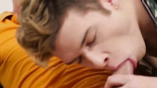 Young man gives stunning blowjob before getting raw nailed
