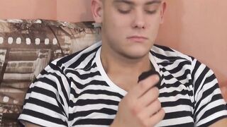 His cock is only getting harder when he looks at his feet