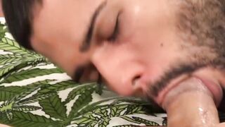 Latino daddy with manly beard raw pounding his lover