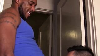 Oriental homosexual smeared with jizz after deepthroat