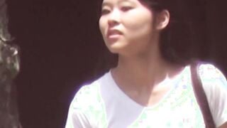 Voyeur outdoor video of young Japanese girls pissing