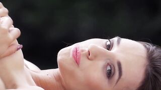 Cutie with a small petite body explores it gently outside