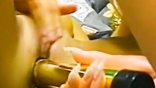 Irresistible vintage dyke making lover cum with toys