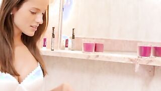 Luscious Silvie Luca is primped and set to seduce Dennis Reed with her petite curves that are just barely covered