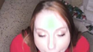 teen gets fucked under christmas tree and is made to squirt