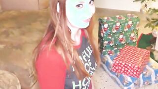 teen gets fucked under christmas tree and is made to squirt