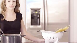 Kimmy Granger is cooking dinner for Ryan Ryder, a kind gesture that Ryan repays with soft kisses and warm embraces.