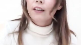 Oriental teen soaks her panties and the floor up with piss