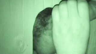 Bearded fat fucker swallows a big hairy glory hole cock