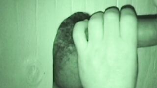Bearded fat fucker swallows a big hairy glory hole cock